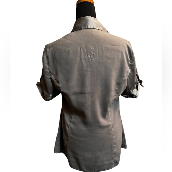 Y2K EXPRESS Satin Trim Ruffle Blouse Women’s Small Flirty Feminine 1990’s EUC - Picture 4 of 12